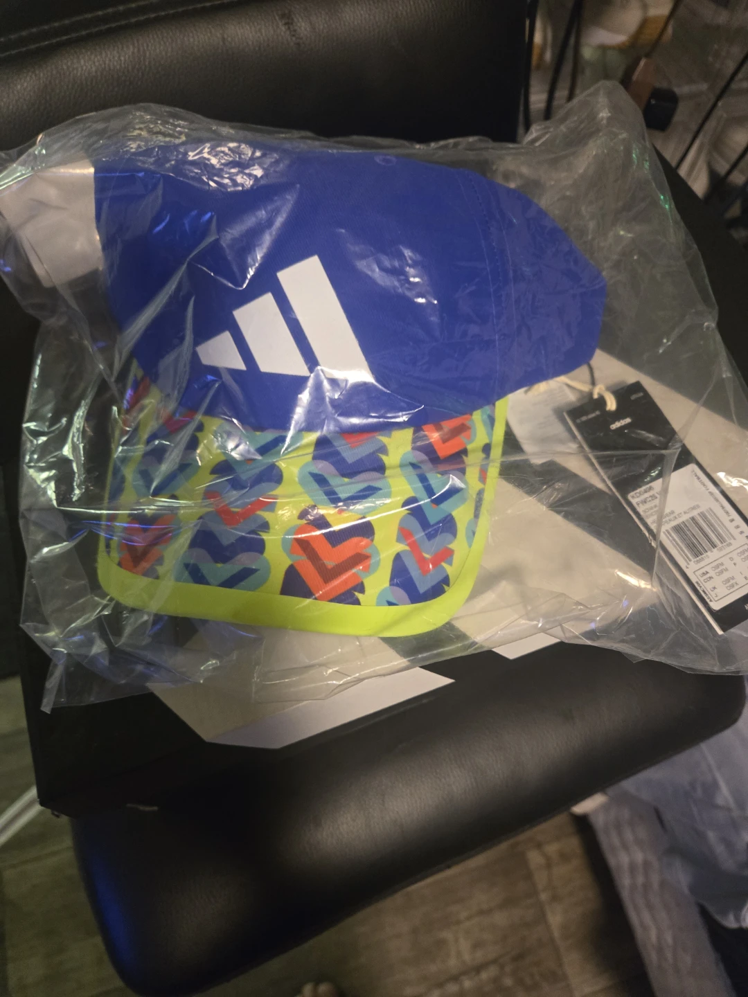 Adidas Blue Cap with Patterned Brim