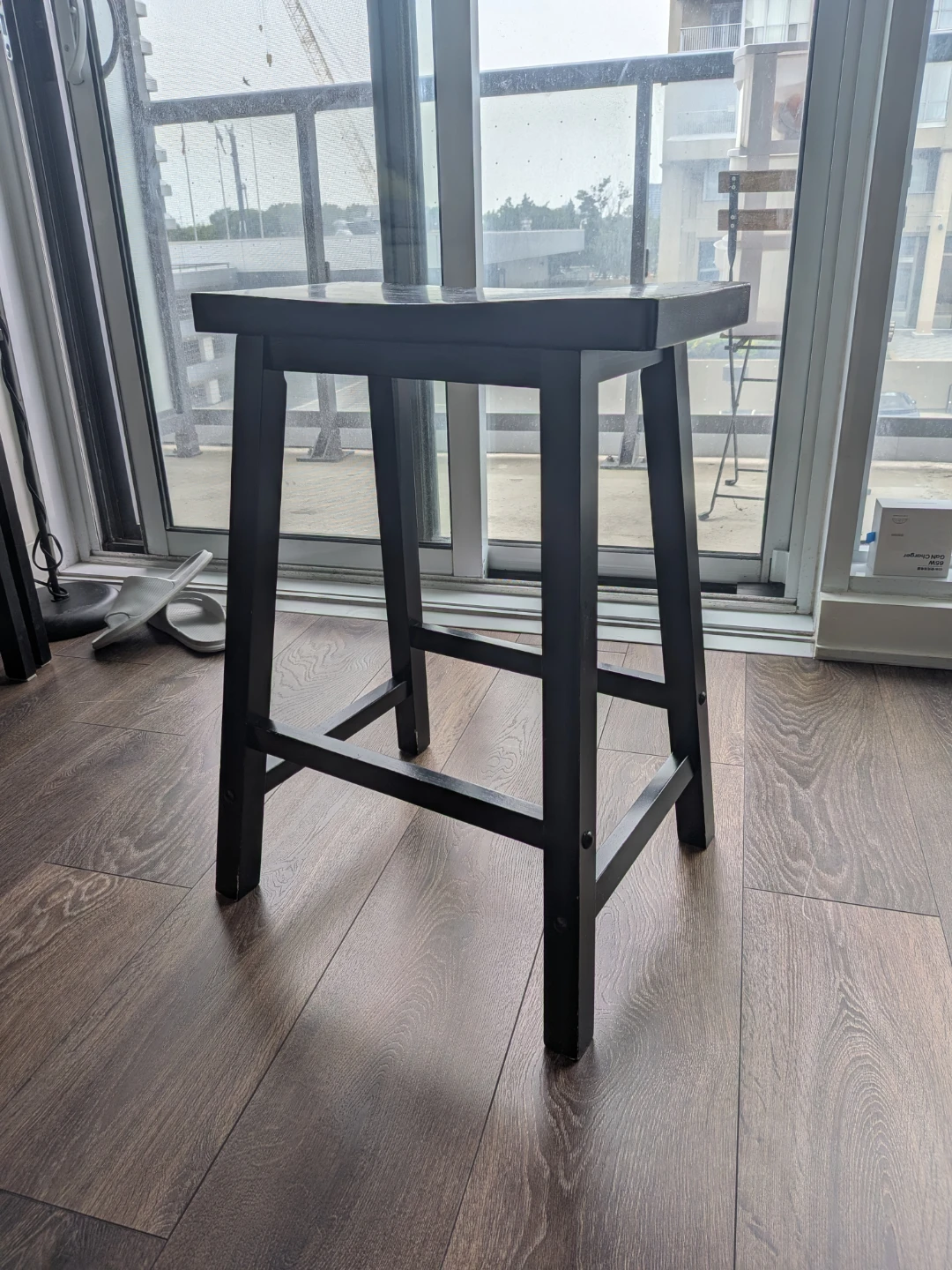 Black Wooden Bar Stool