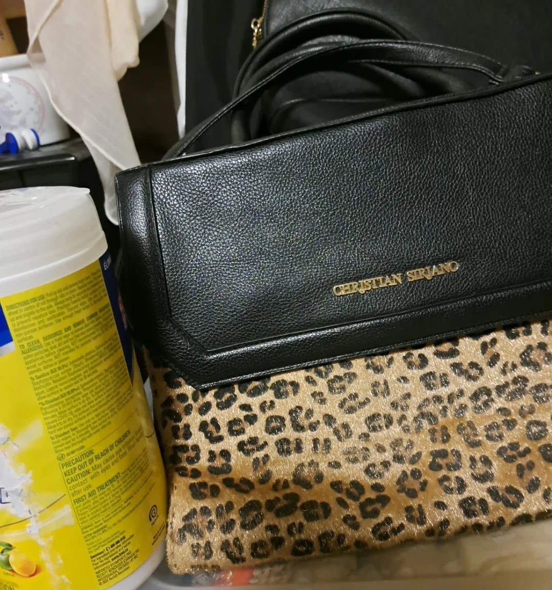 Christian Siriano Black & Leopard Print Original leather Handbag - photo 4
