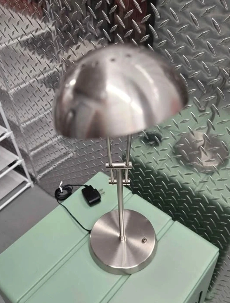 Sleek Silver Metal Adjustable Desk Lamp - Brushed Nickel Finish