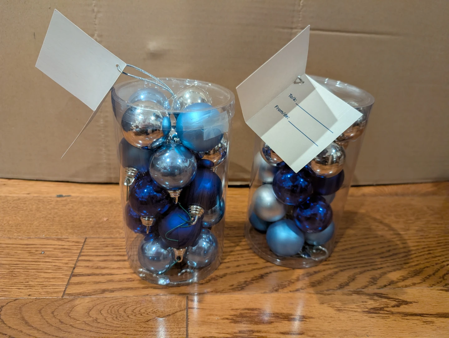 2 Pkges of Blue and Silver Christmas Ornaments