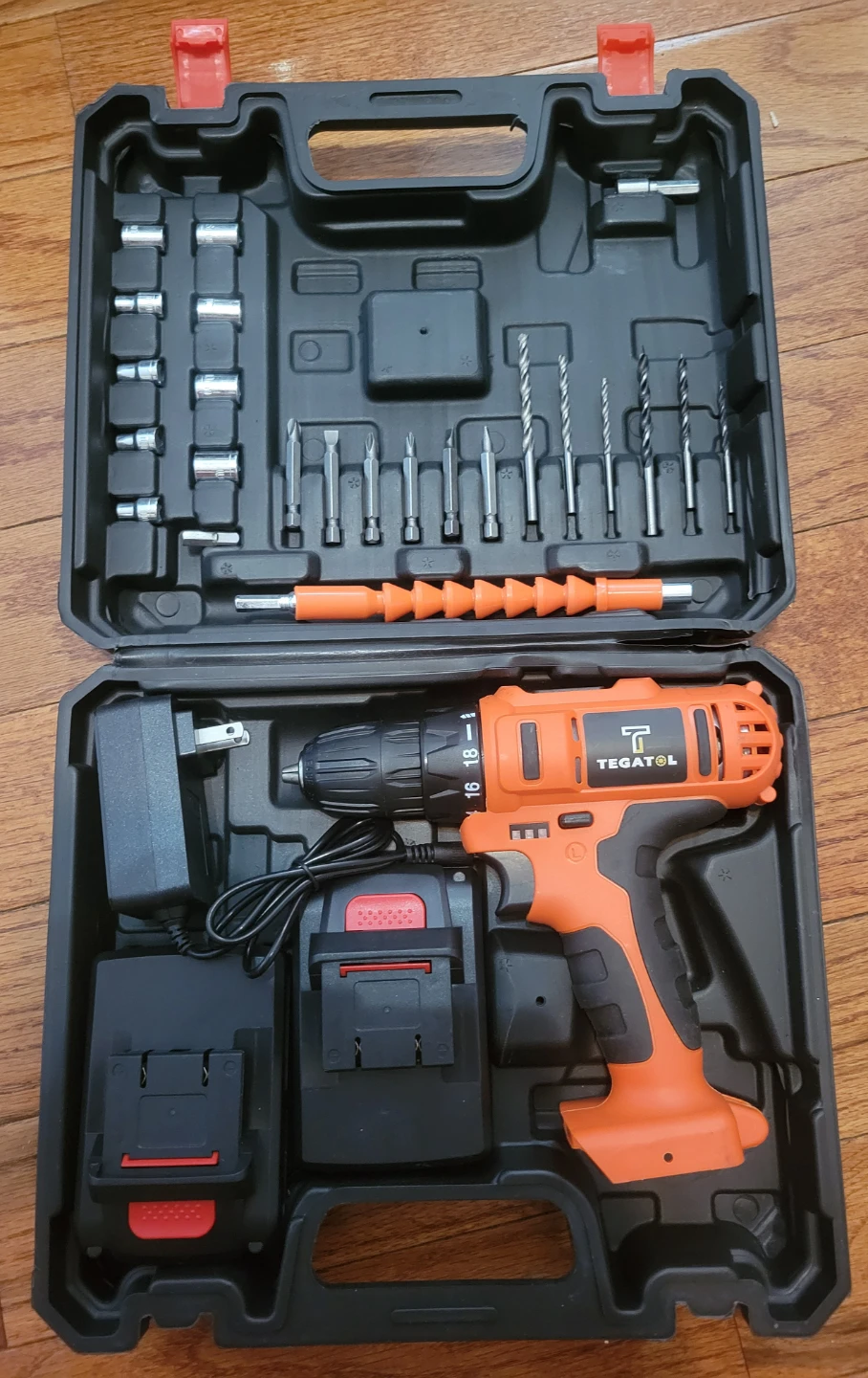 NEW TEGATOL Cordless Drill with Accessories