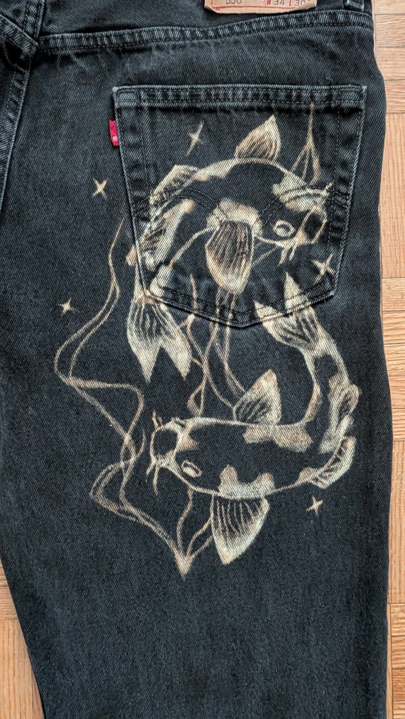 Bleach Paint Custom Levi's Jeans - photo 5