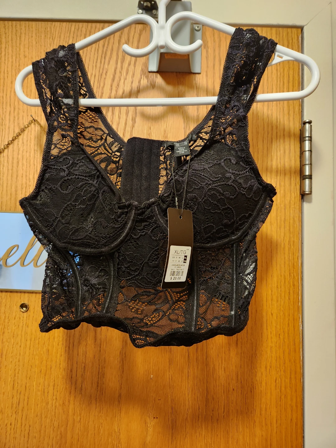 Black Lace Corset Top XL/TG