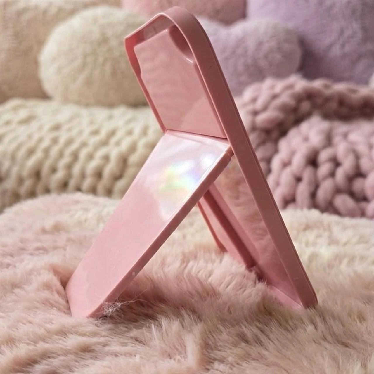 Pink Folding Makeup Mirror