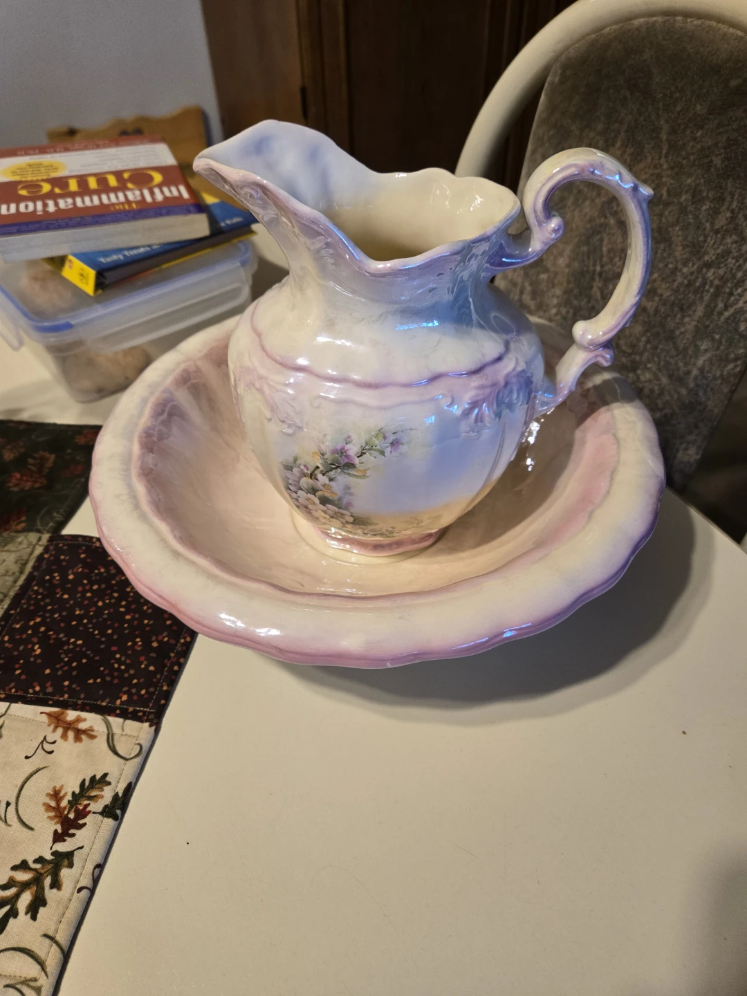 Vintage wash basin and pitcher - photo 2