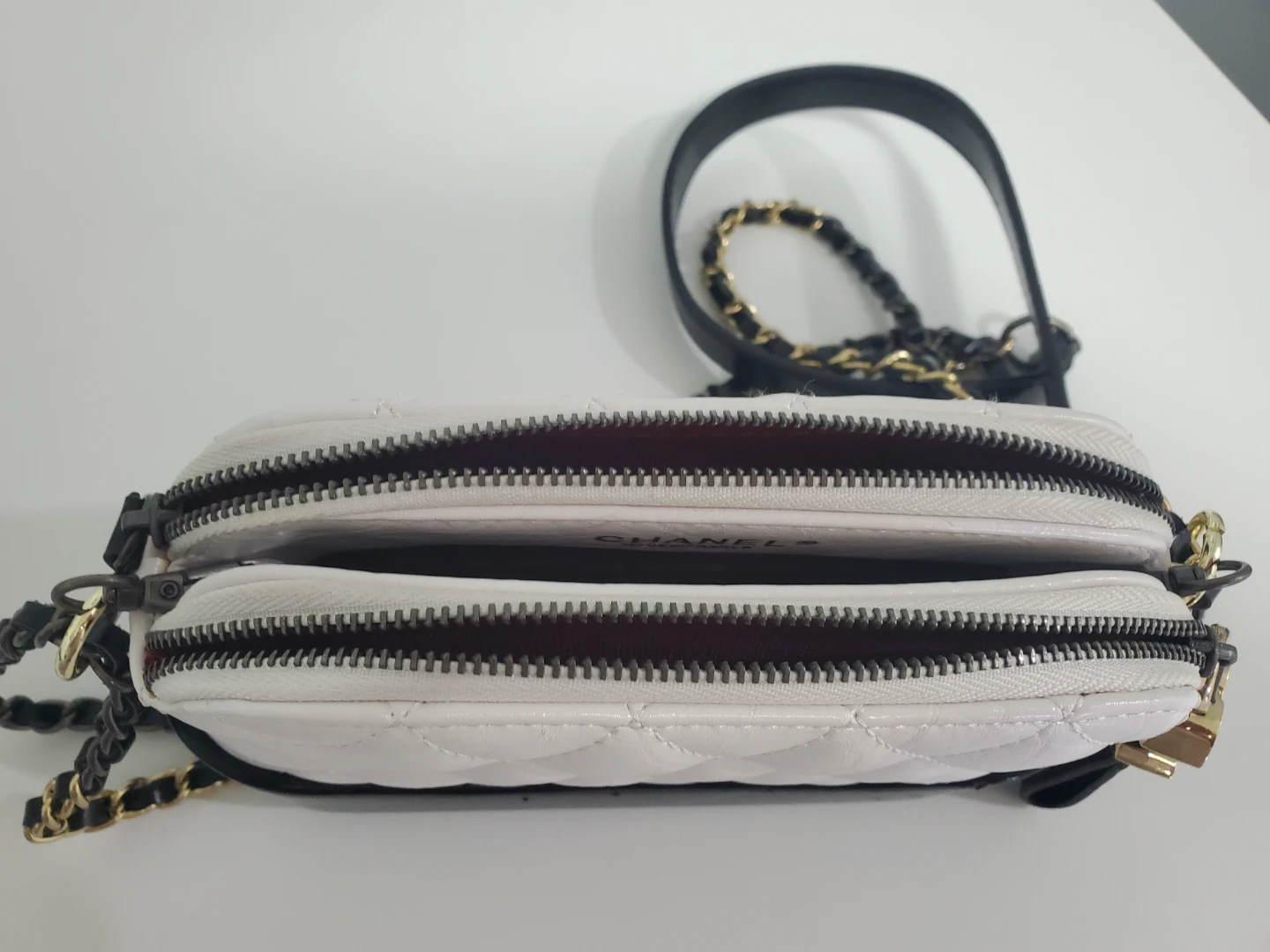 Chanel Quilted Crossbody Bag - White and Black - photo 4