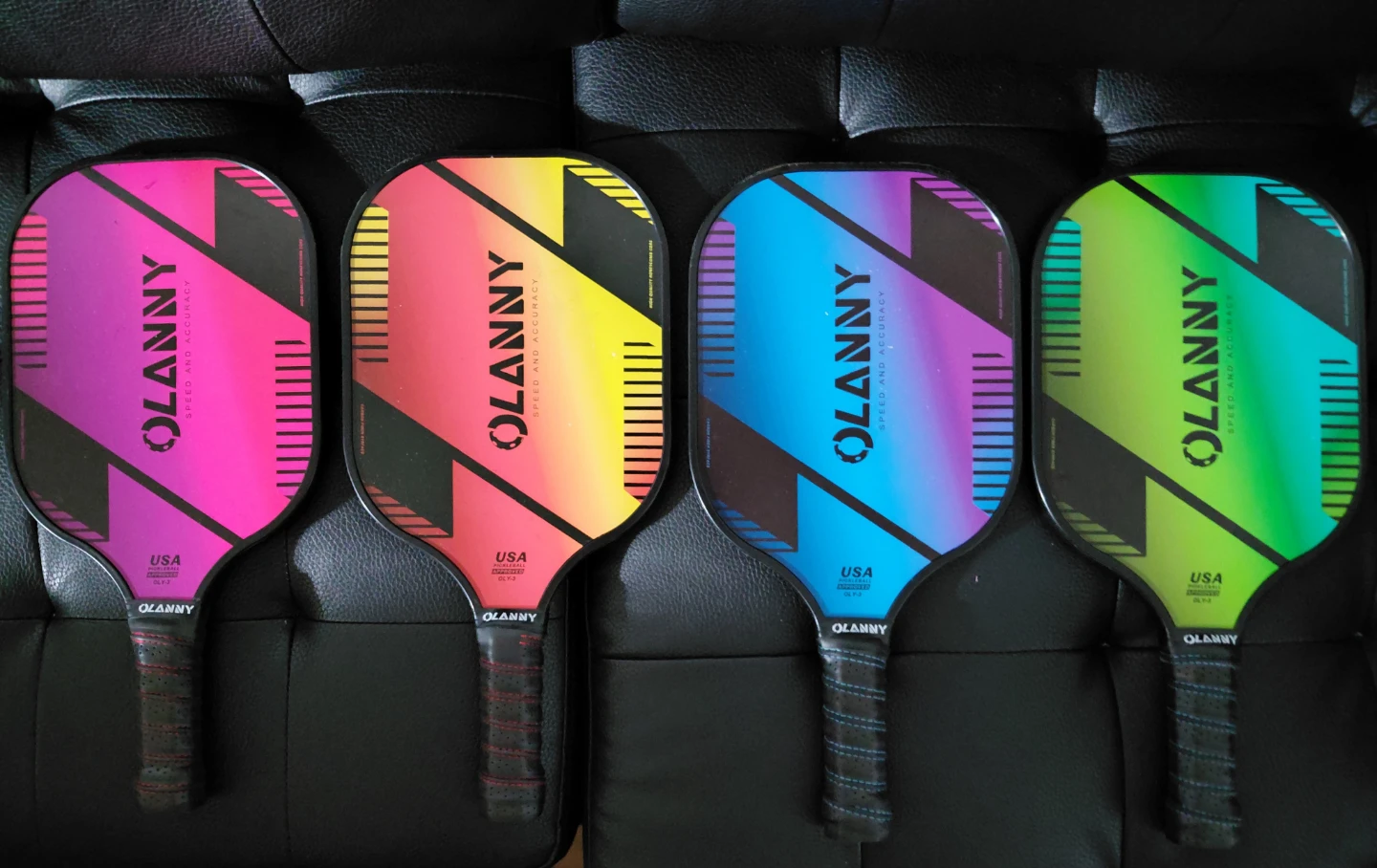 OLANNY Pickleball Paddles Set — 4 Paddles, 6 Balls, Carry Bag