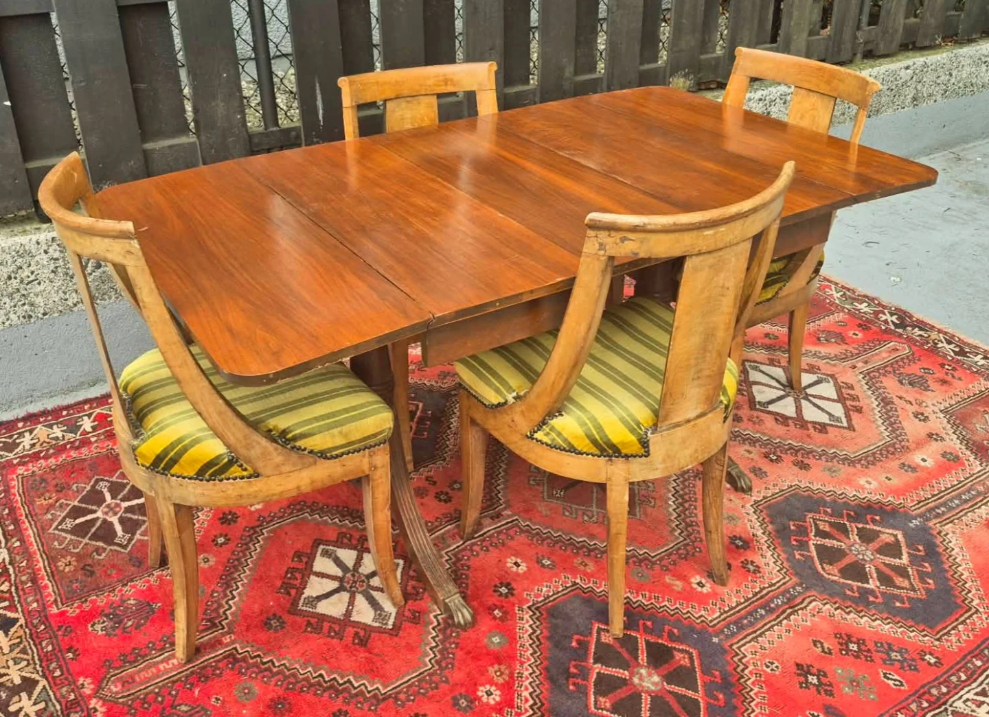 Antique Drop Leaf Walnut Dining Table With 1 Extension - photo 5