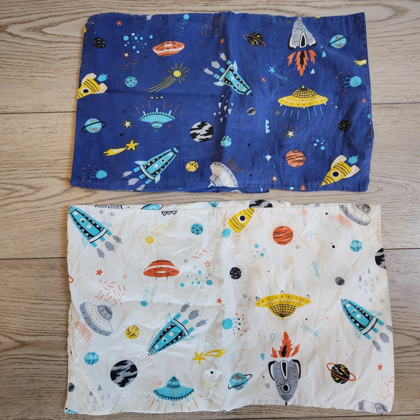 Small kids pillow cases, space themed x2