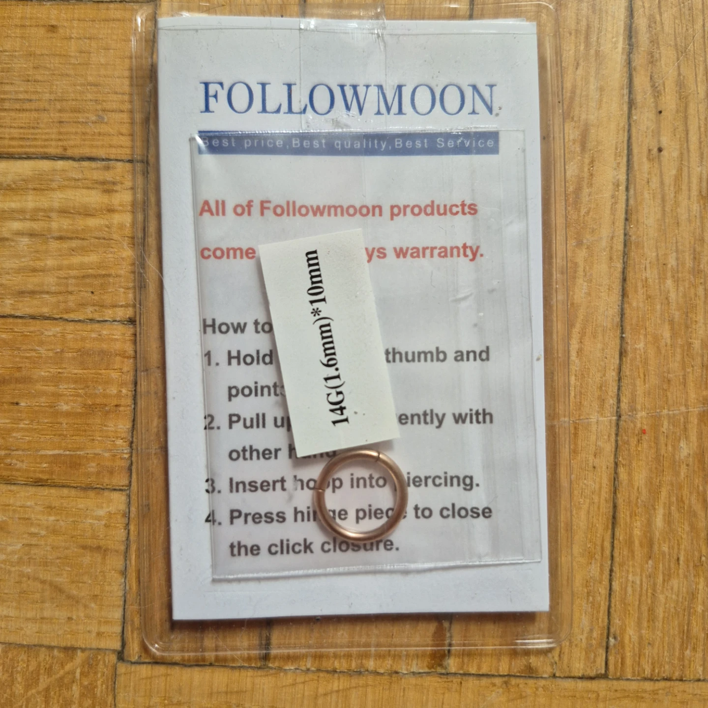 2 x FOLLOWMOON Hinged Segment Ring - 14G (1.6mm) * 10mm - photo 3