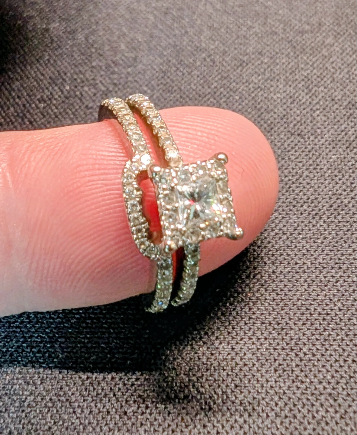 Diamond Engagement & Custom Wedding Band - photo 3