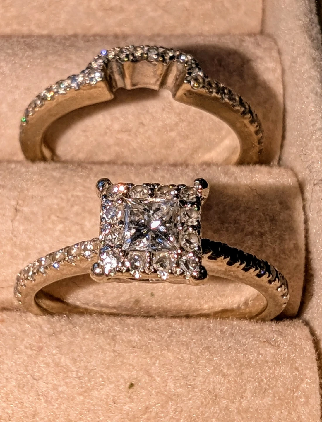 Diamond Engagement & Custom Wedding Band - photo 2