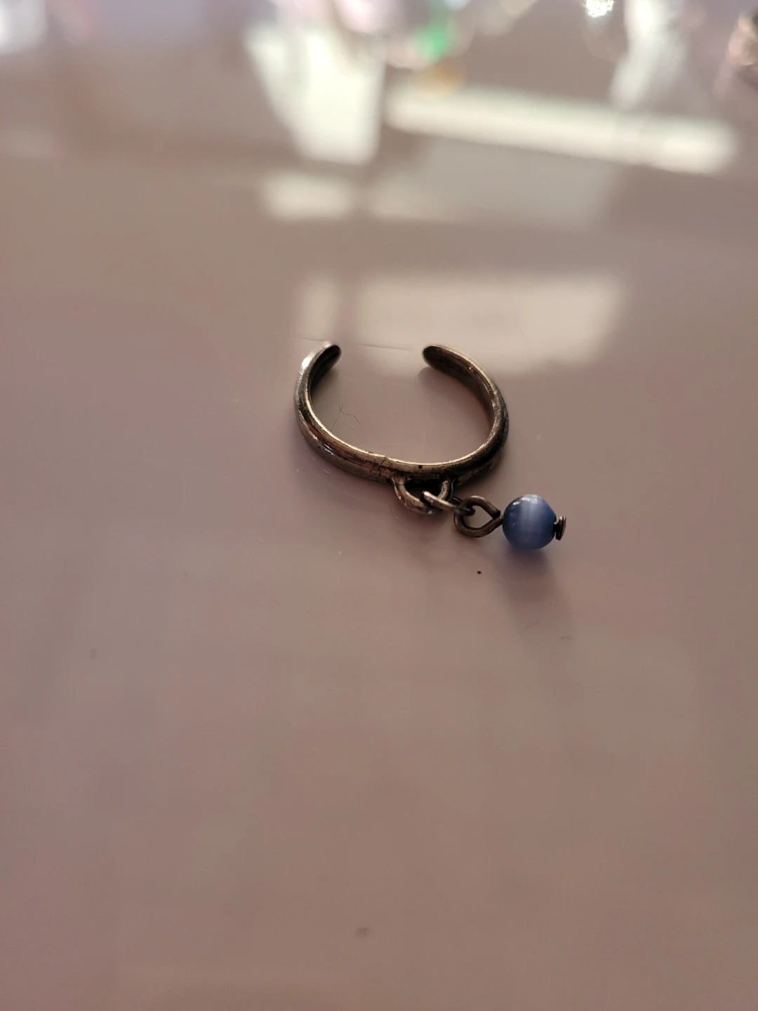Old ring with blue pearl - free with purchase of something