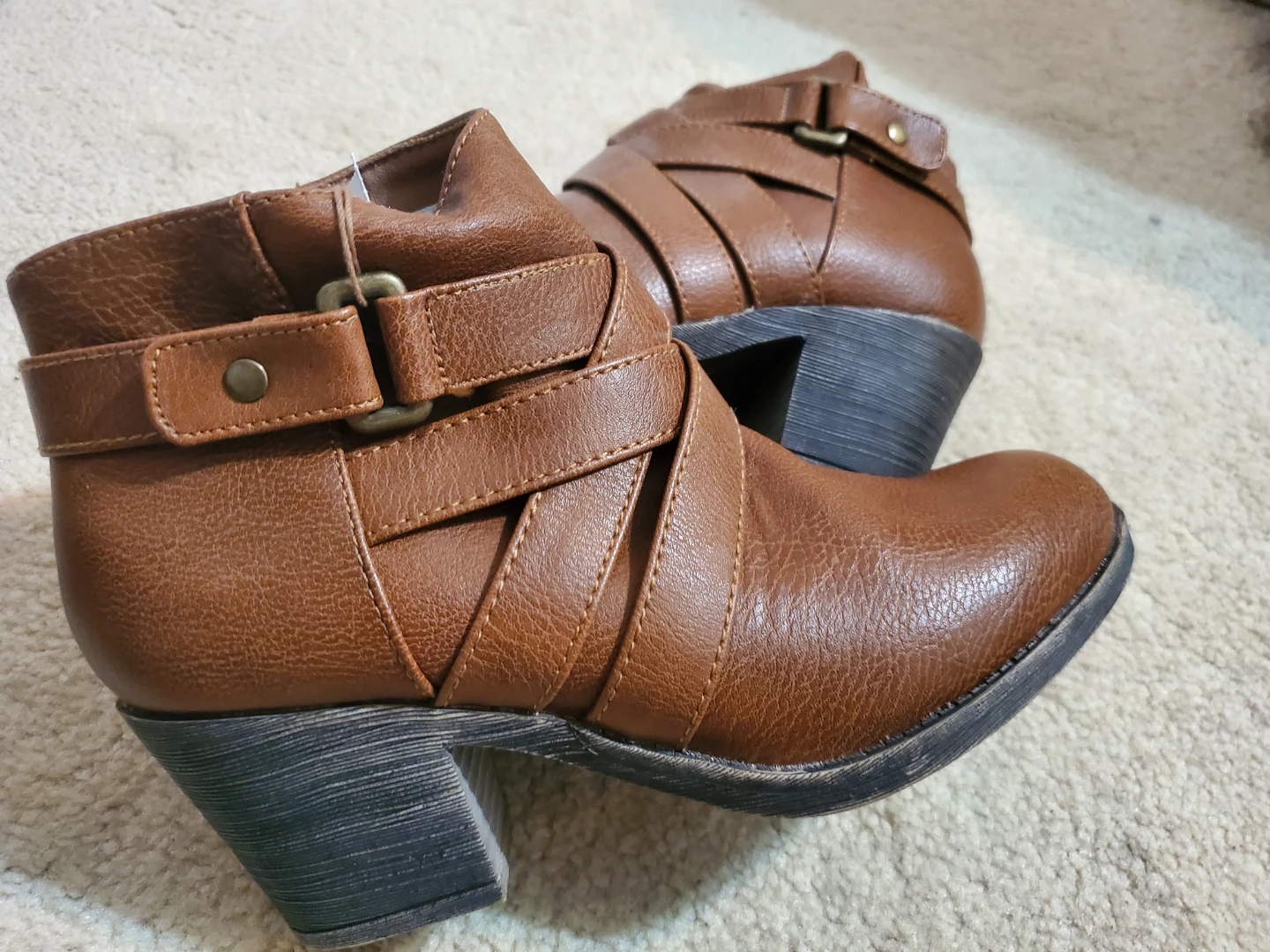 Brown Ankle Boots with Straps