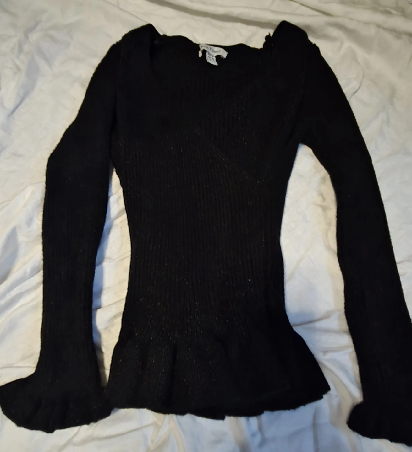 Black Bell Sleeve Sweater