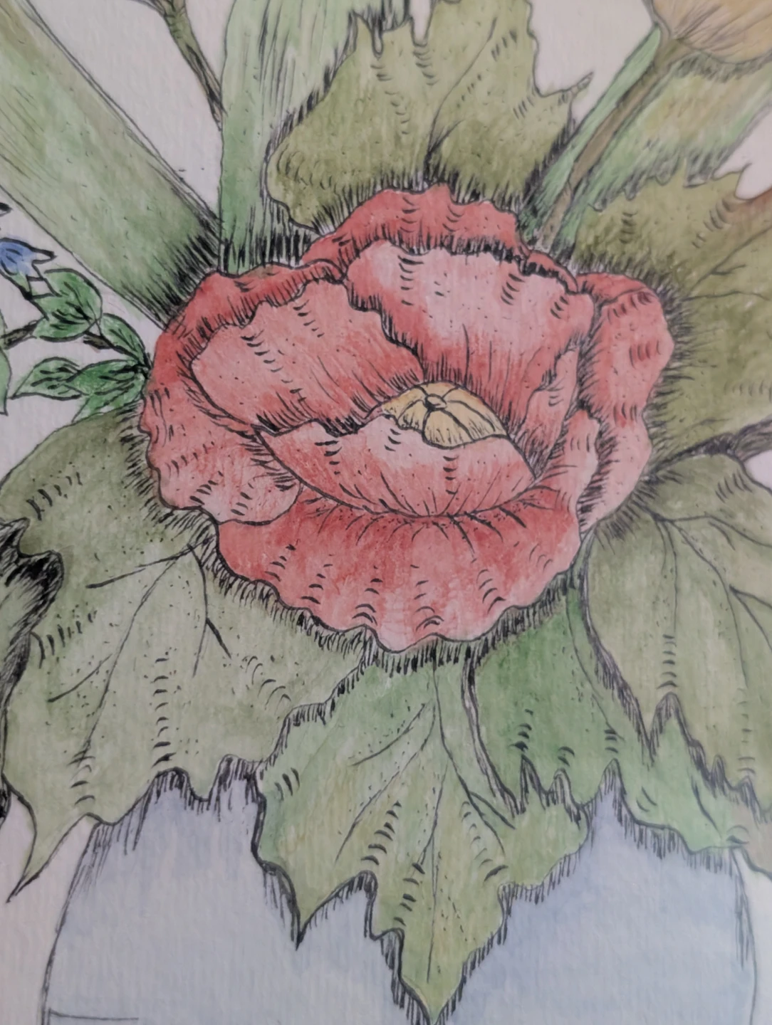 Bouquet Watercolour Painting 2010 Framed - photo 3