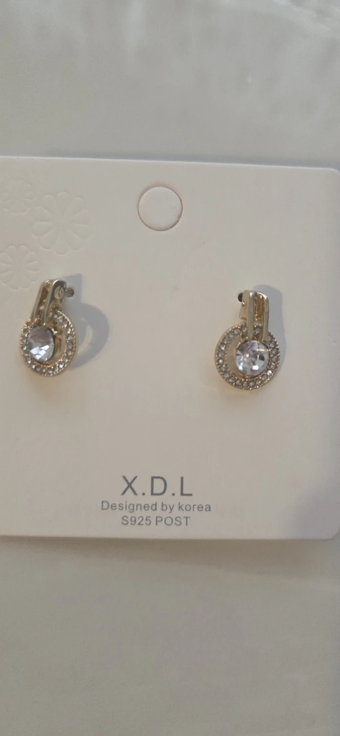 X.D.L Gold Tone Crystal Stud Earrings - photo 2