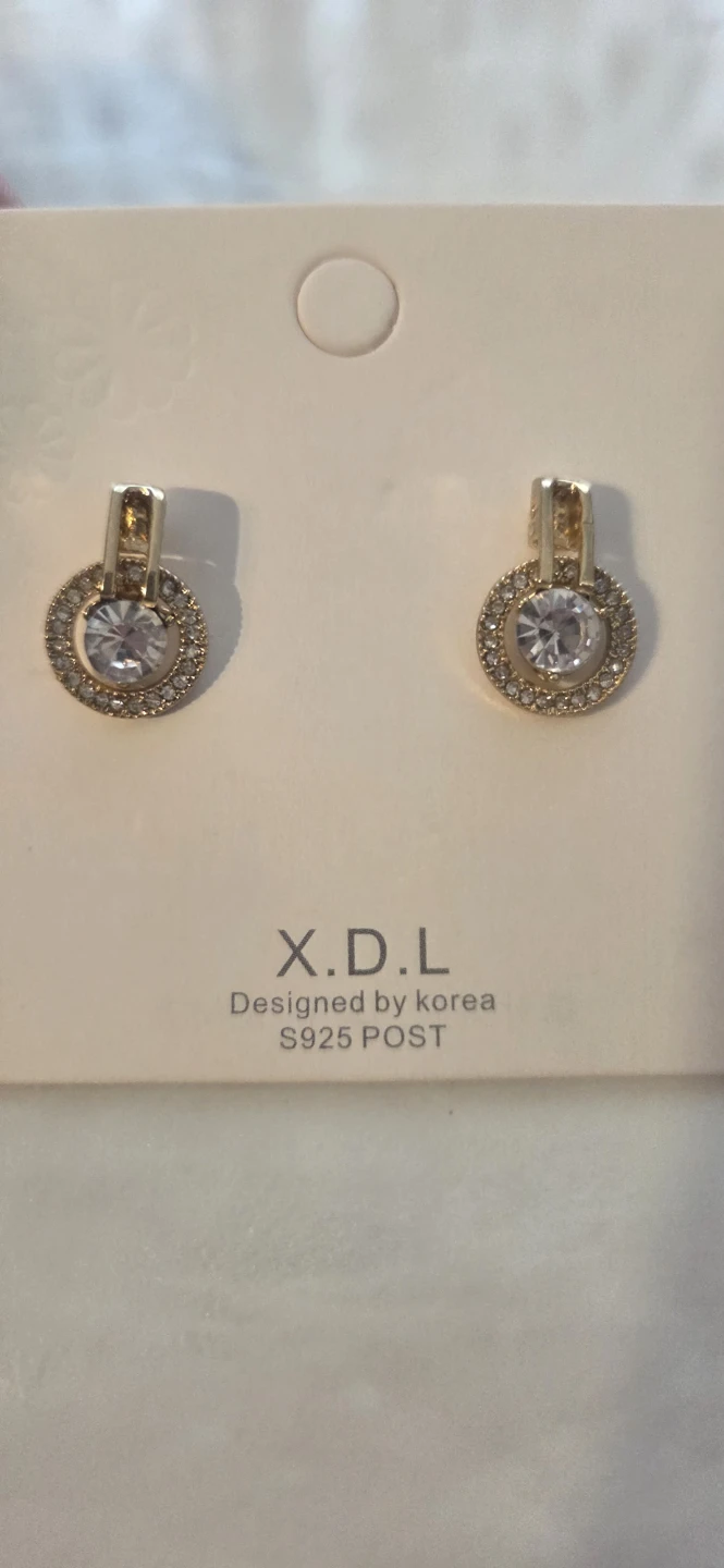 X.D.L Gold Tone Crystal Stud Earrings - photo 3