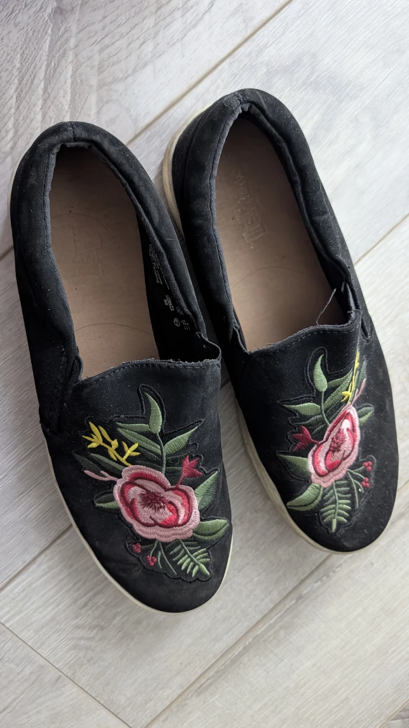 Black Embroidered Slip-On Sneakers - photo 3