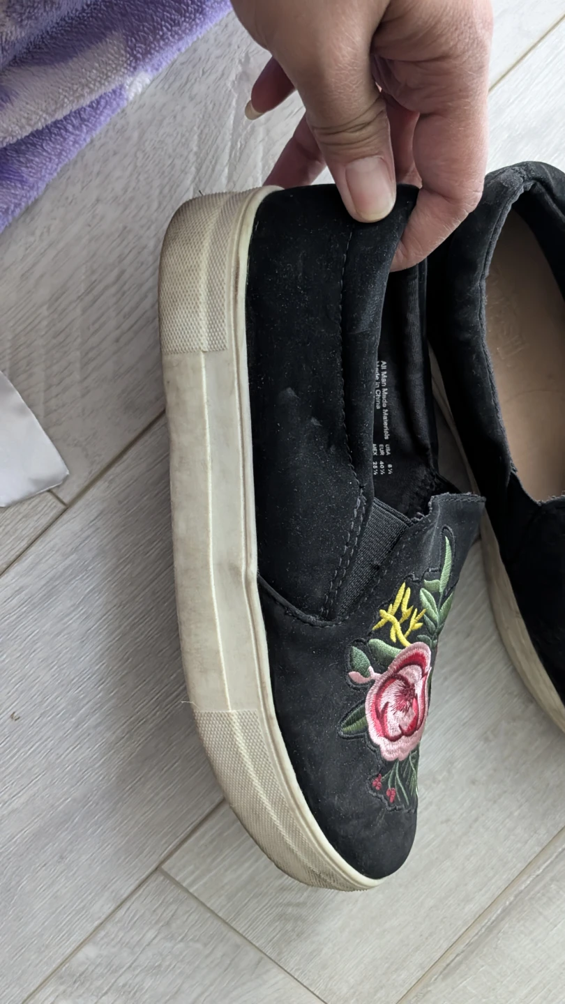 Black Embroidered Slip-On Sneakers - photo 4