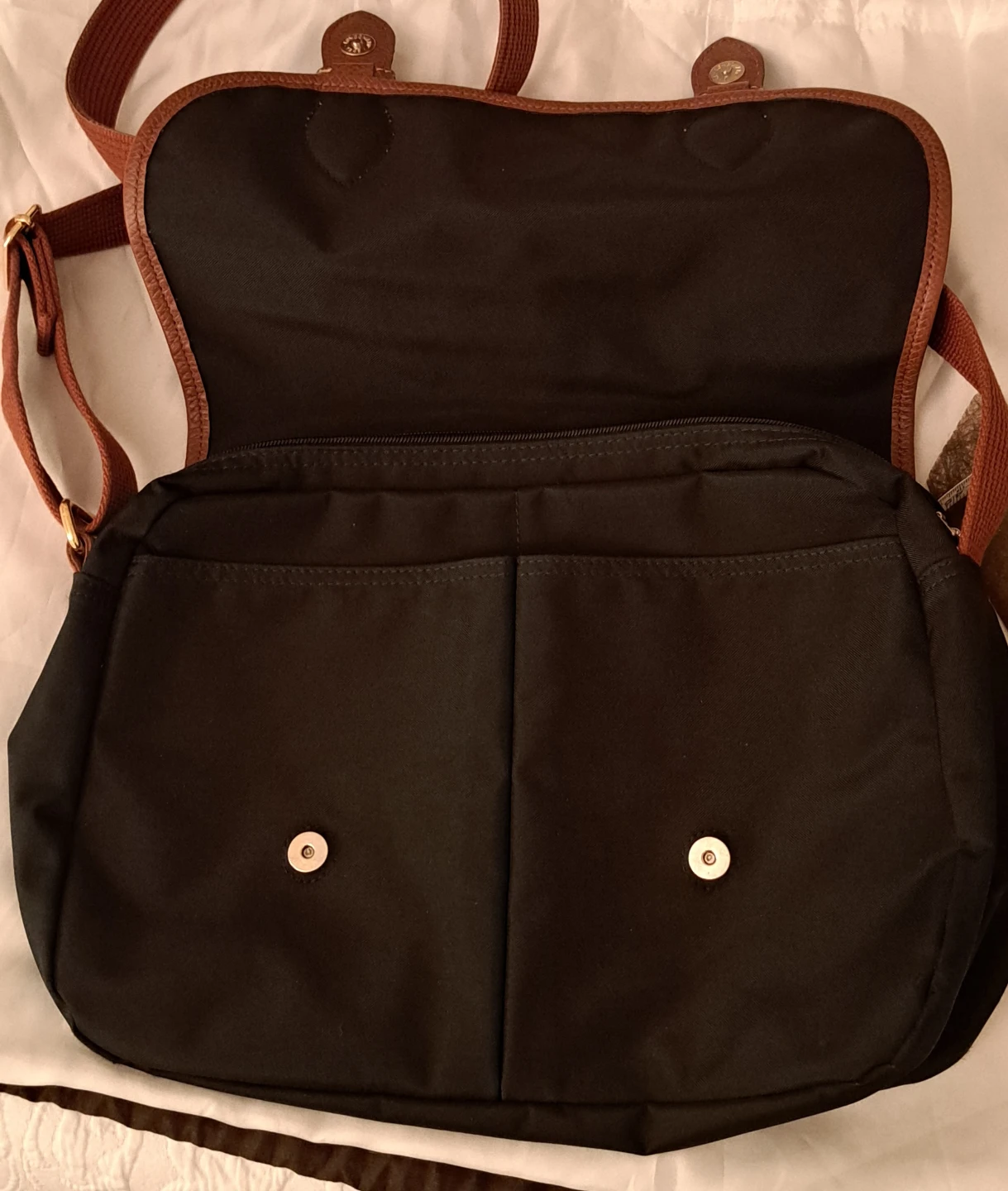 longchamp Black Nylon Crossbody Bag with Leather Trim - photo 2