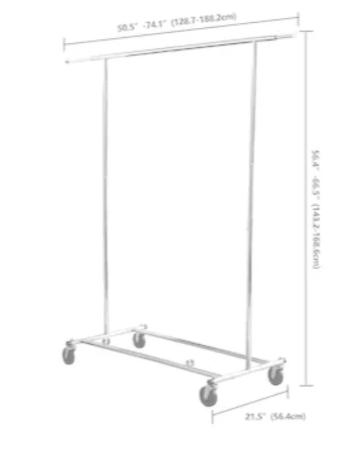 Stainless steel\chtome rolling garment/coat rack.