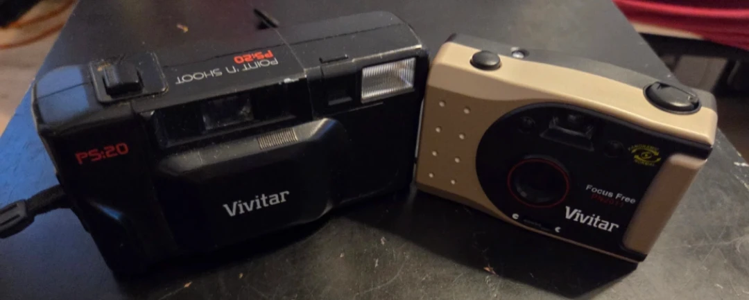 2 Vivitar Point & Shoot 35mm Film Cameras