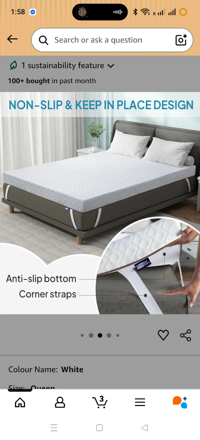 Queen Size Mattress Topper - White - photo 2