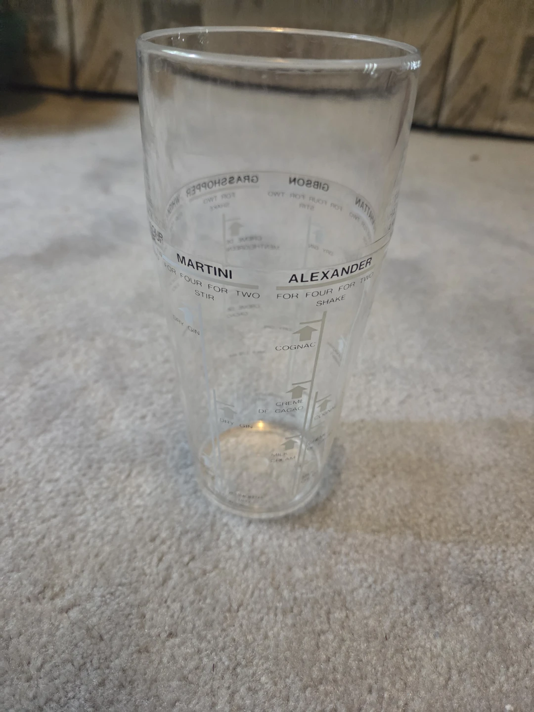 Vintage Cocktail Recipe Mixing Glass, MCM Barware