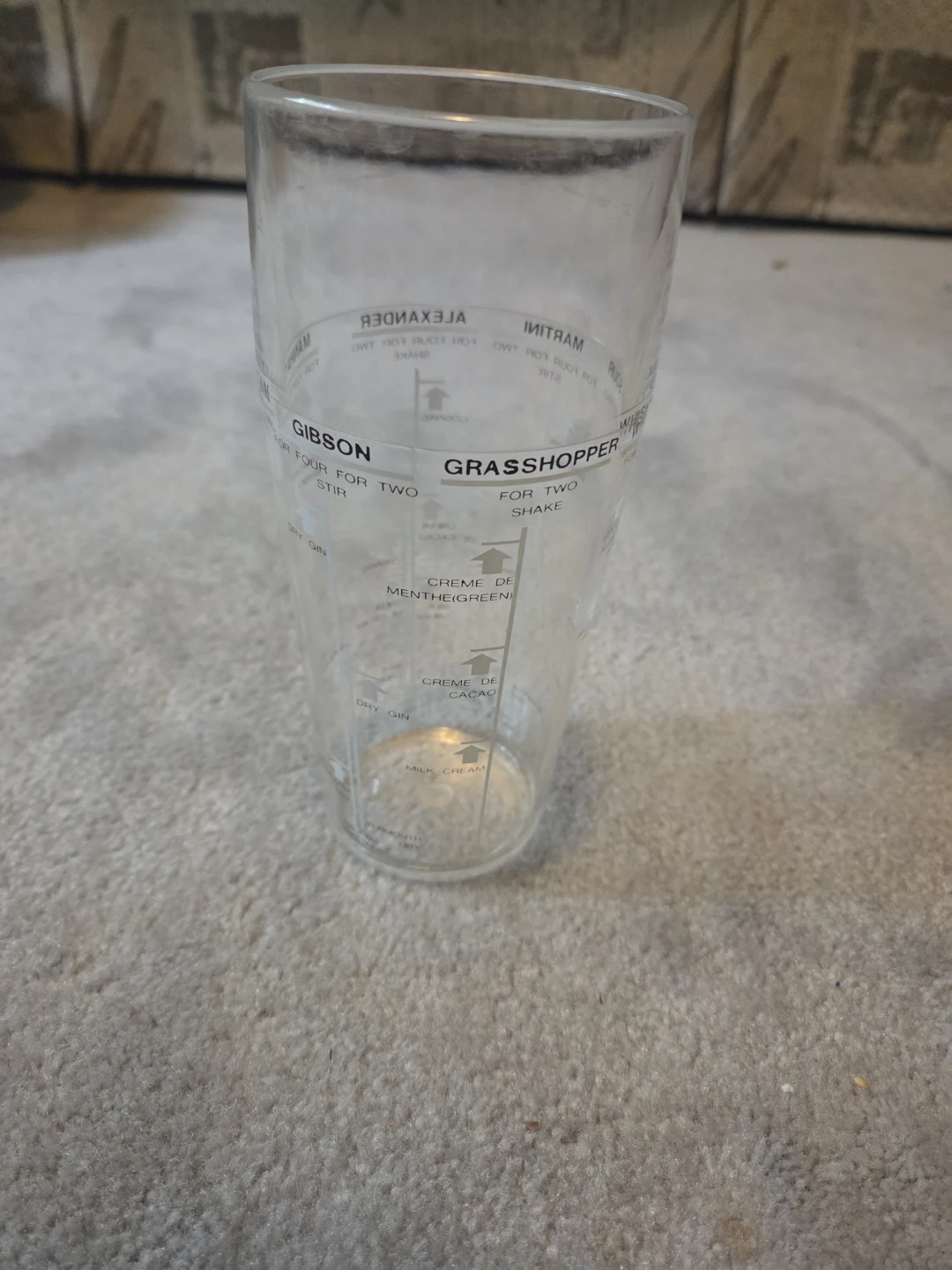 Vintage Cocktail Recipe Mixing Glass, MCM Barware - photo 2