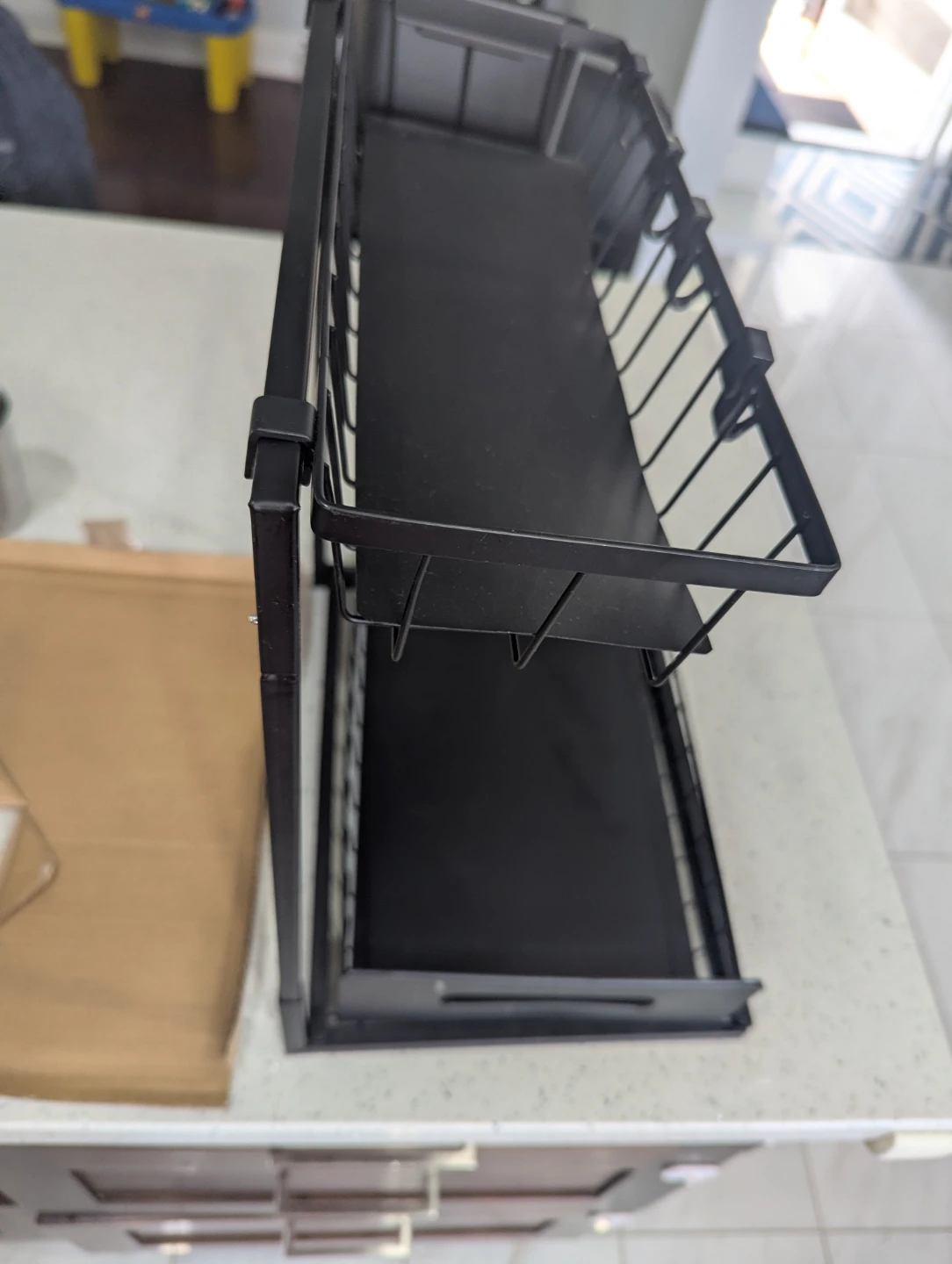 Black 2-Tier Dish Rack with Cutlery Holder - photo 5