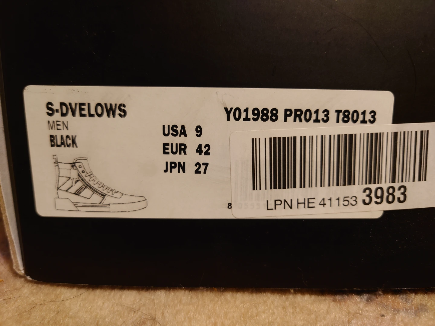 DIESEL S-DVelows Men Shoes Size 9 USA 42 EUR Brand New - photo 2