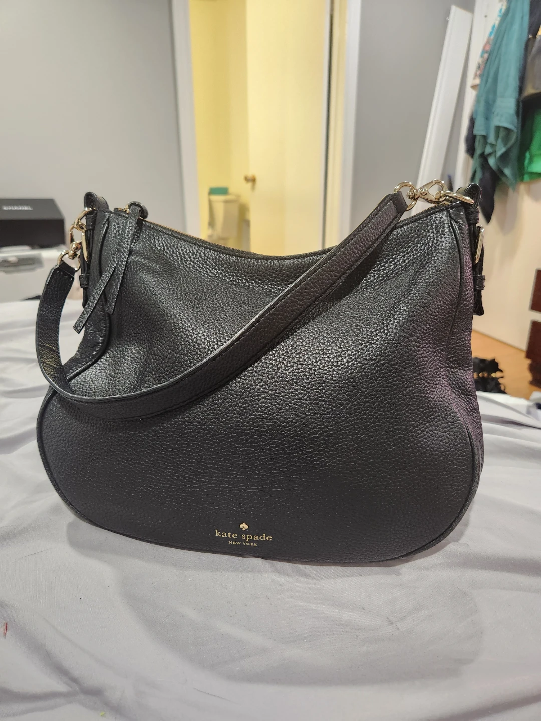 Kate Spade New York Black Leather Hobo Bag