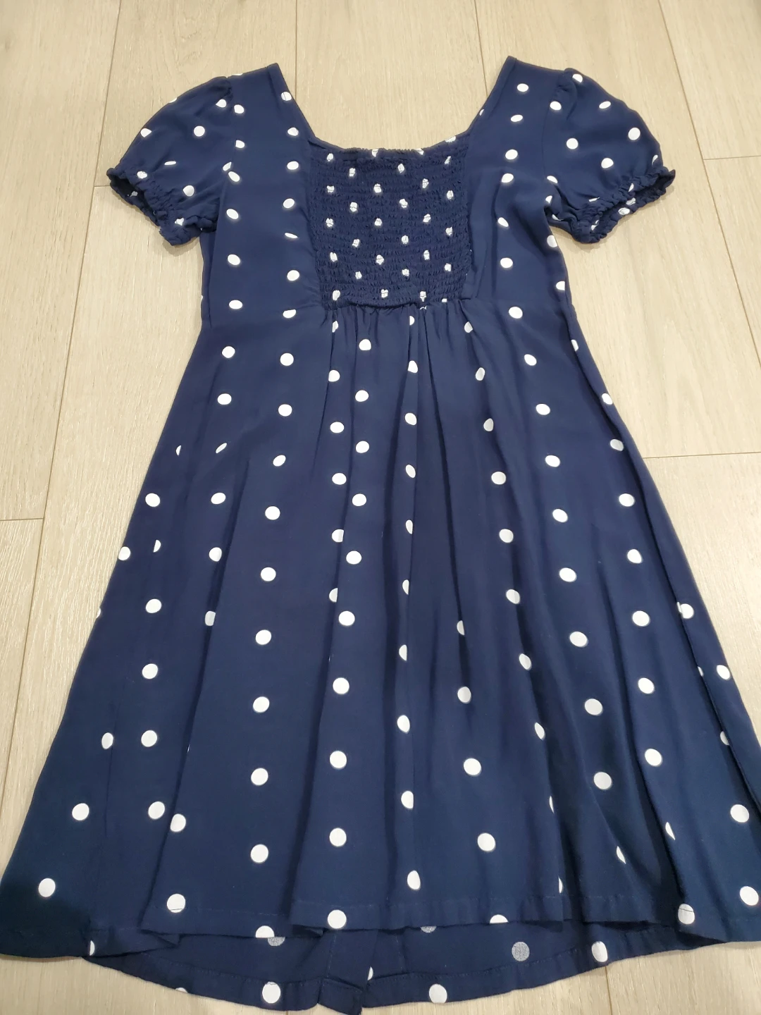 Old Navy Girls Polka Dot Dress Navy and White Size 14-16 - photo 3