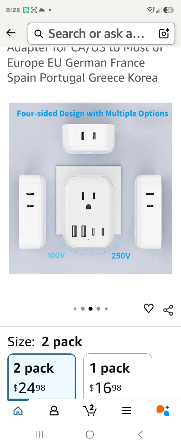 8-in-1 Travel Plug Adapter - 2 Pack