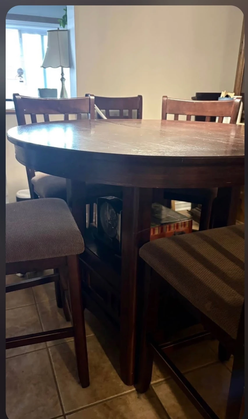 "Solid Wood Counter-Height Dining Set