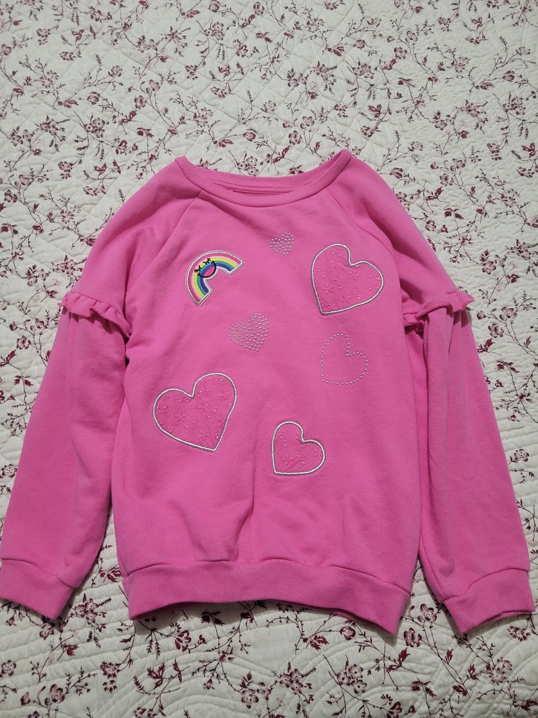 Pink Rainbow & Heart Sweater