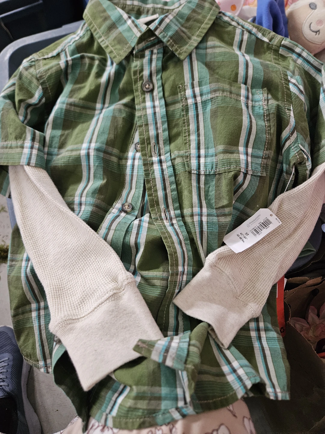 NEW 5T Boys Plaid Long Sleeve Shirt