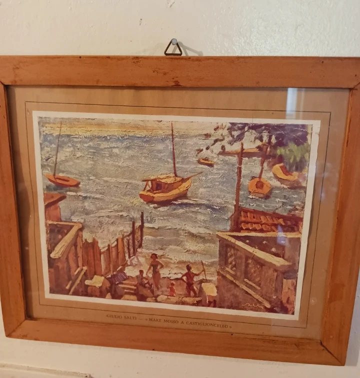 Giulio Salti "Mare Mosso a Castiglioncello" Framed Art