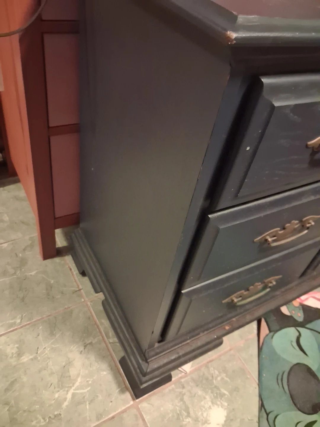 Dark Blue Dresser with 8 Drawers wood