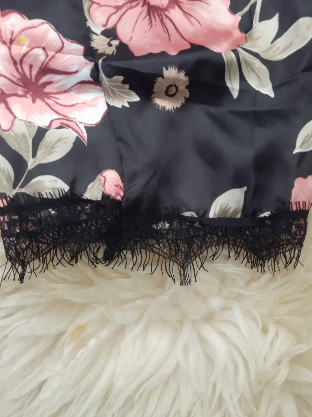 Floral satin cami and pyjama pants set - photo 4