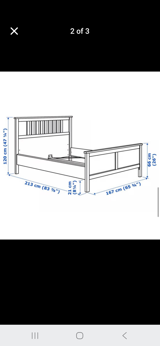 IKEA White Wooden Bed Frame - Queen Size - photo 3
