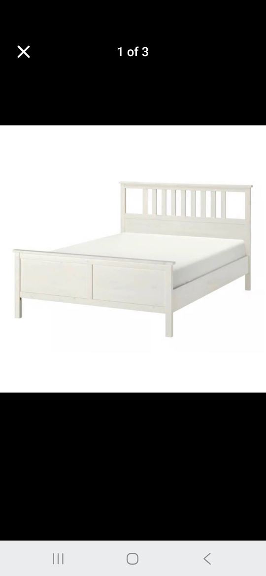 IKEA White Wooden Bed Frame - Queen Size - photo 4
