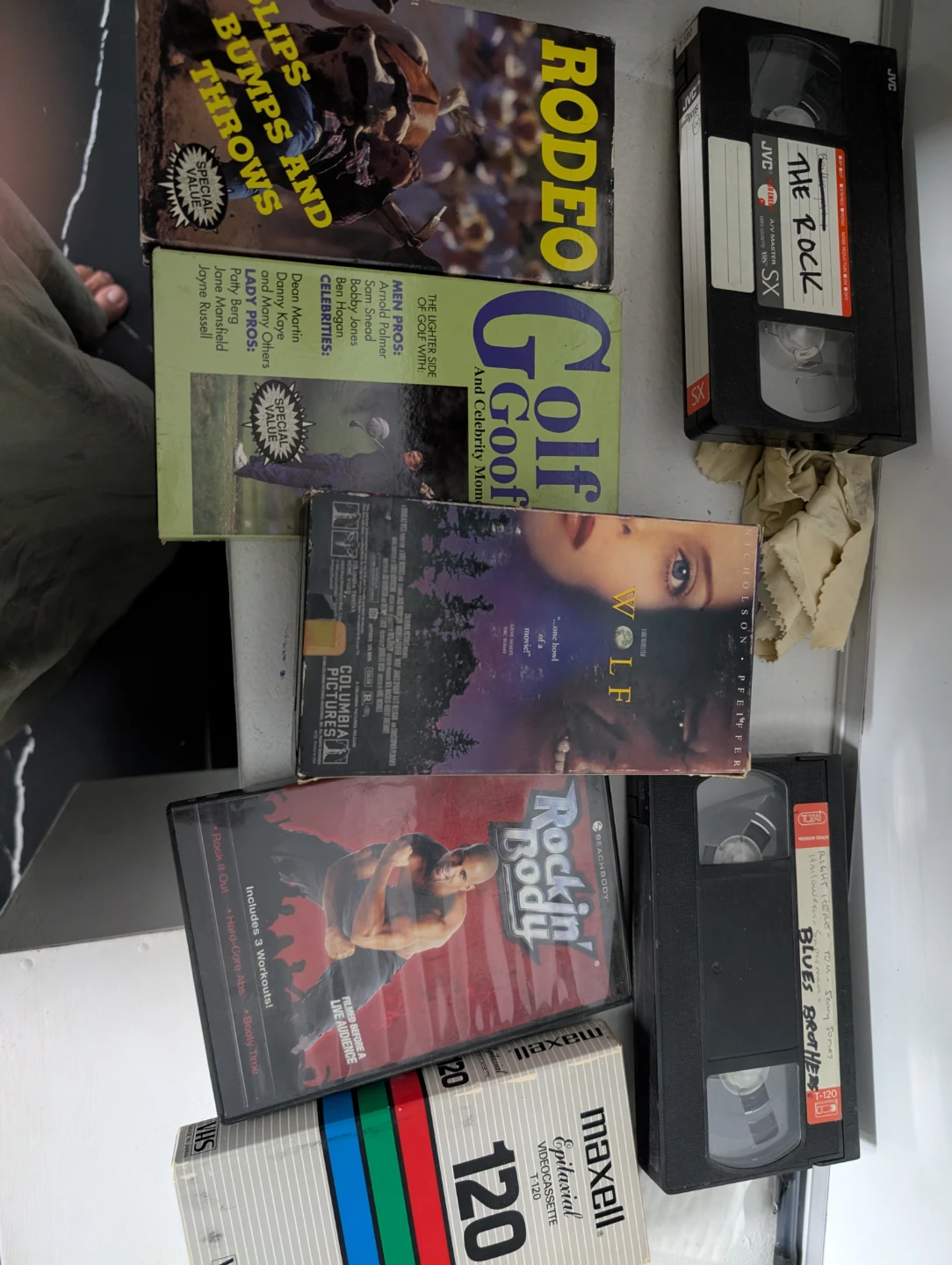 Lot of 5 VHS Tapes: Rodeo, Golf, The Rock, Wolf, Rockin' Body
