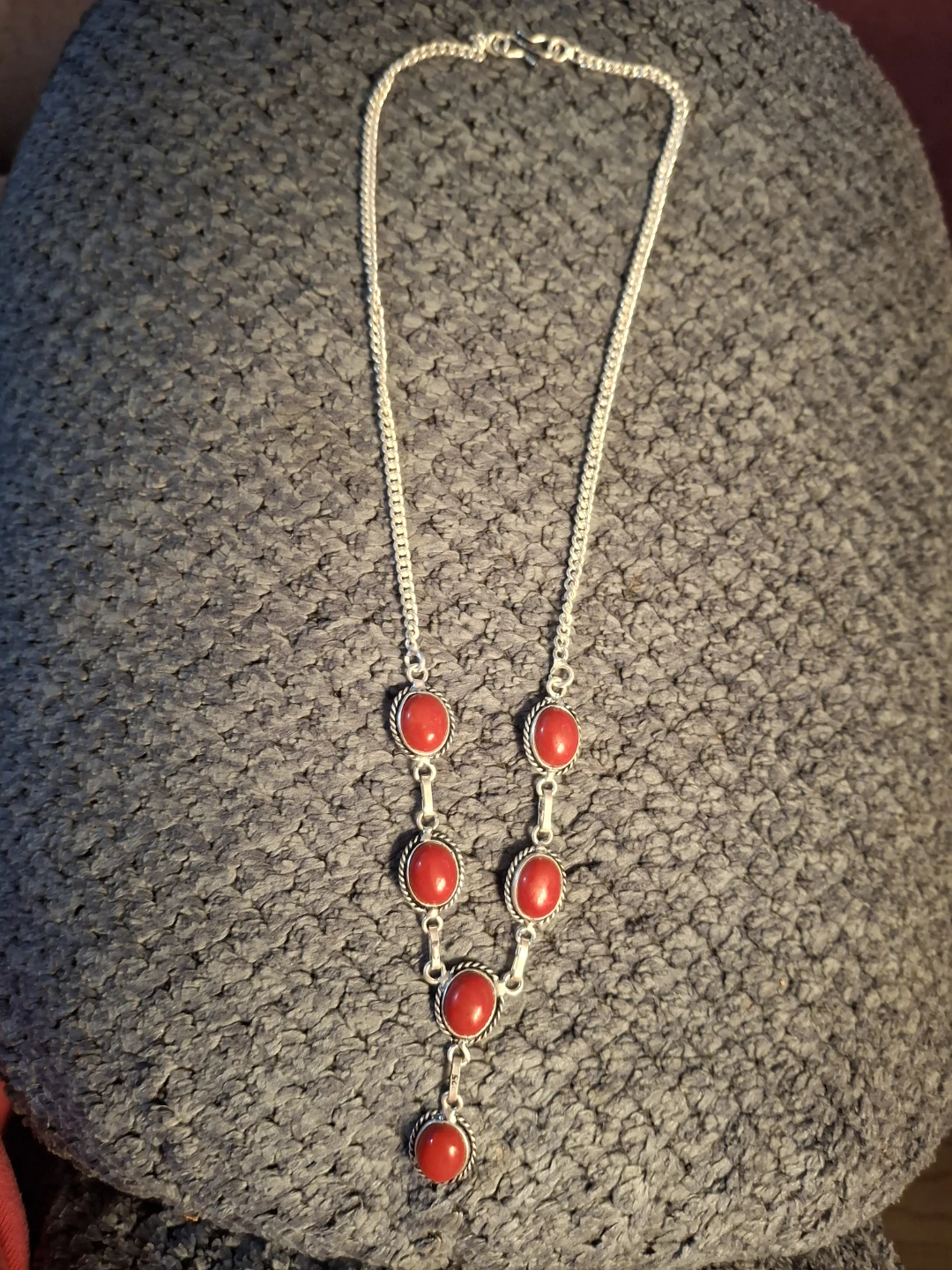 Sterling Silver Red Coral Necklace - photo 3