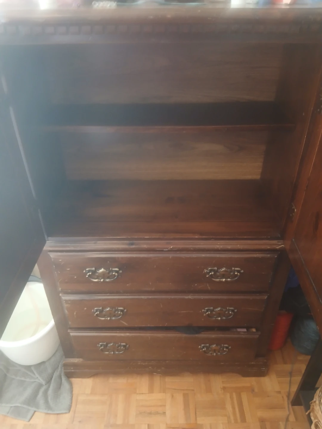 Wooden Armoire with Drawers - photo 2