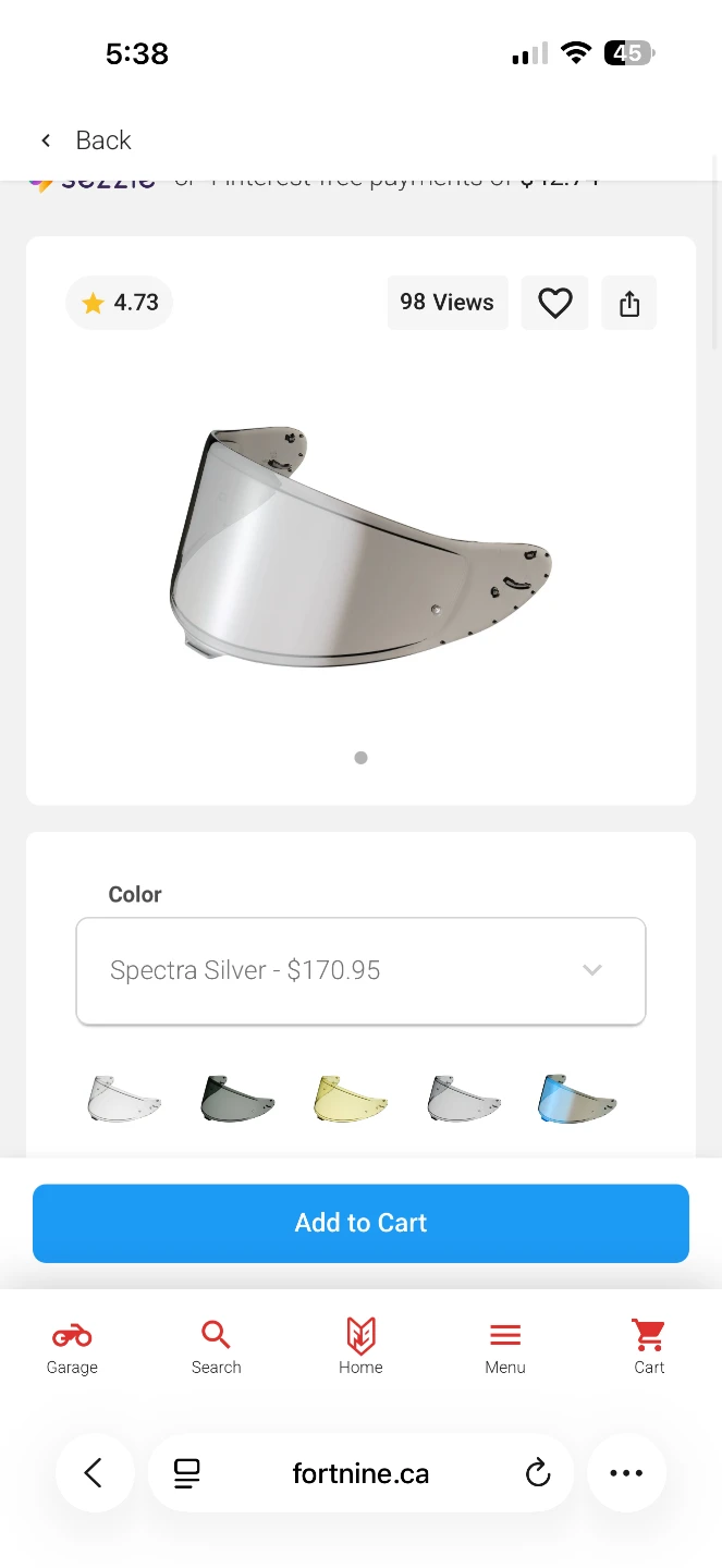 Helmet visor - Shoei