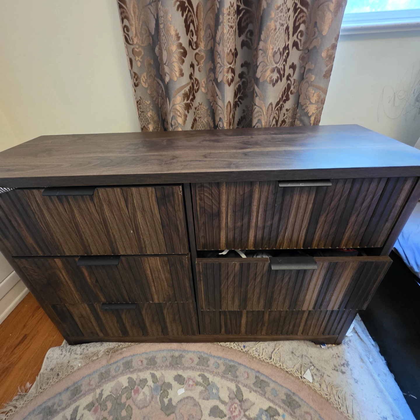 Dark Wood Dresser - 6 Drawer - photo 4