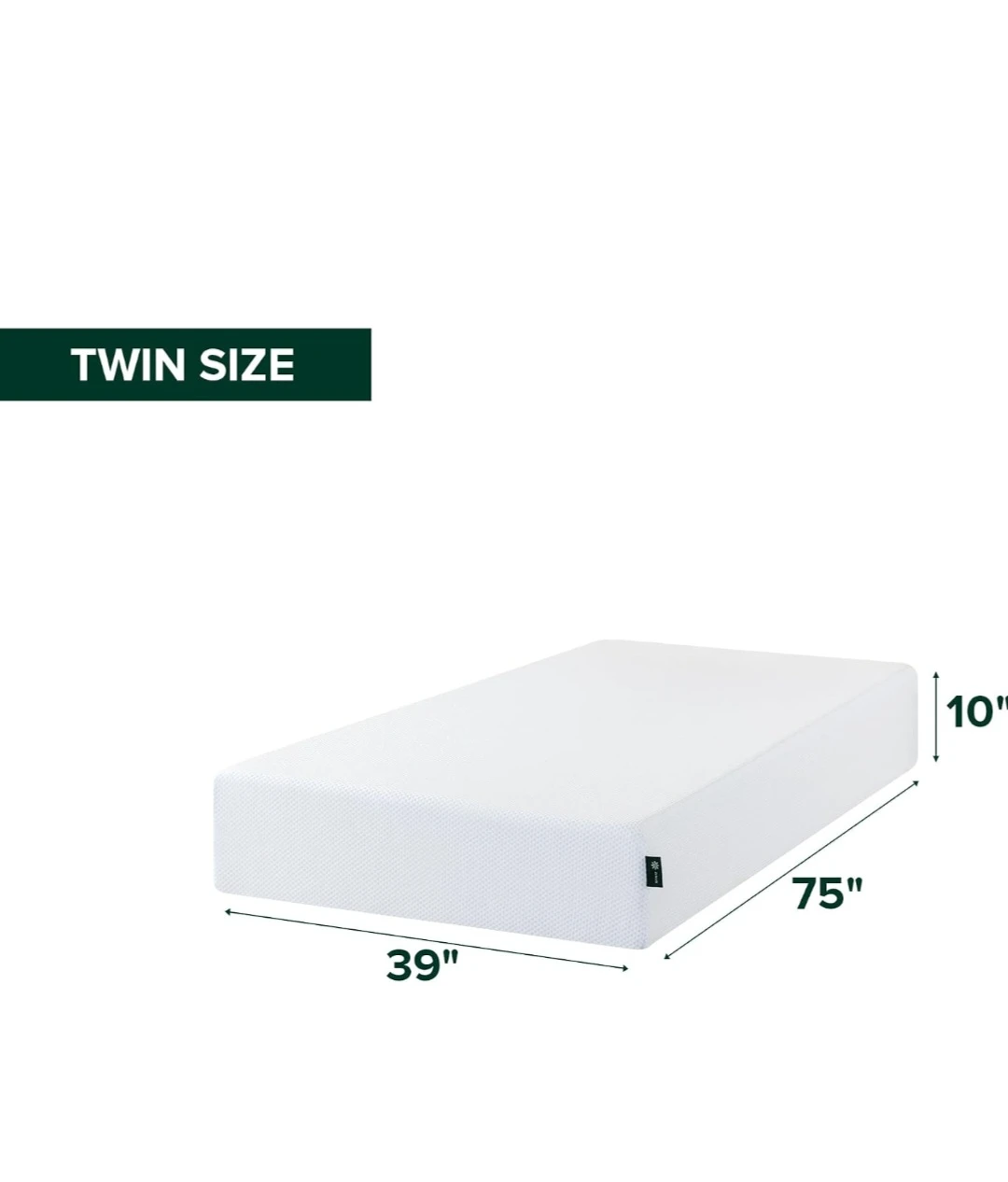 Zinus Twin Size 10" Green Tea Cooling Gel memory foam Mattress - photo 2